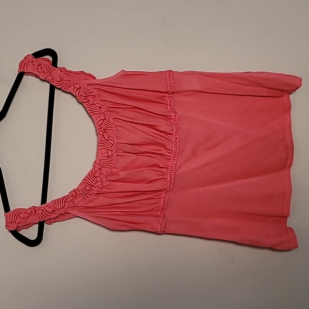 Escada coral silk blend Babydoll Knit tank top Sz 42 Y2K Quiet Luxury